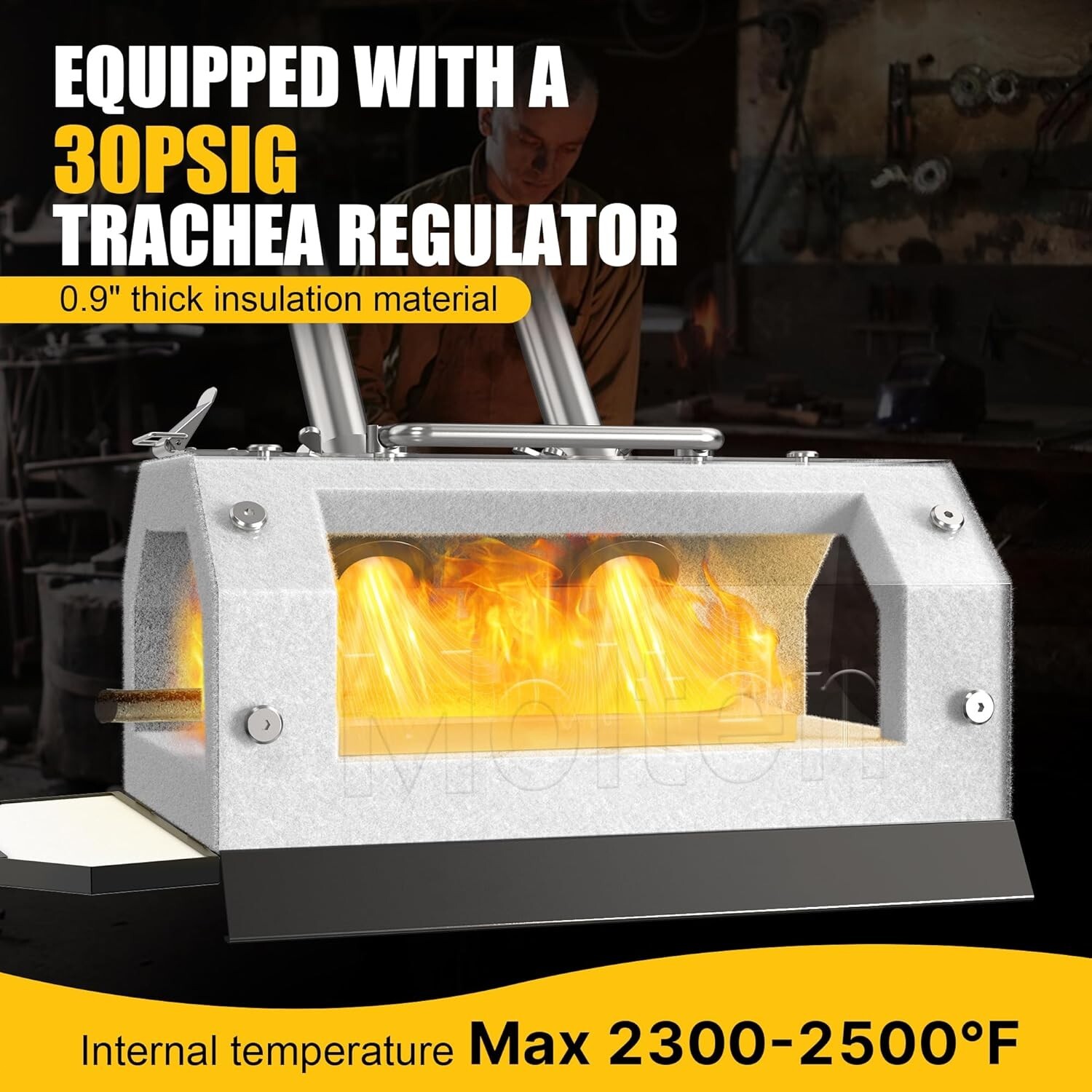 Double Burner Propane Forge for Home＆Professional, Gas Forge-Efficient Heating
