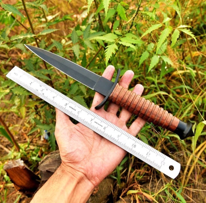 Double Edge Fixed Blade Knife Stainless Steel Boot Knife with Sheath Hunting