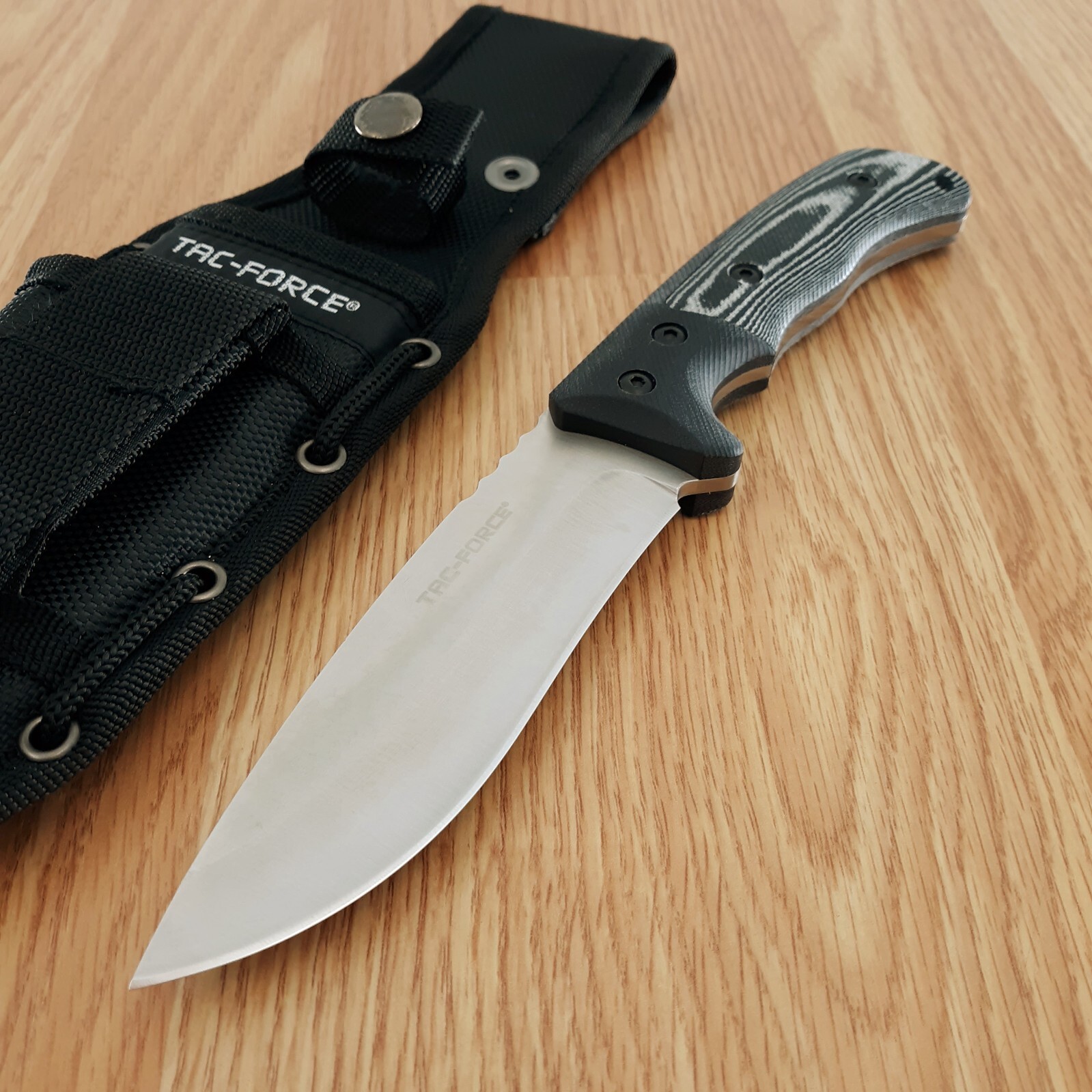 Tac Force Fixed Knife 4.88″ 3Cr13 Steel Full Tang Blade Canvas Micarta Handle