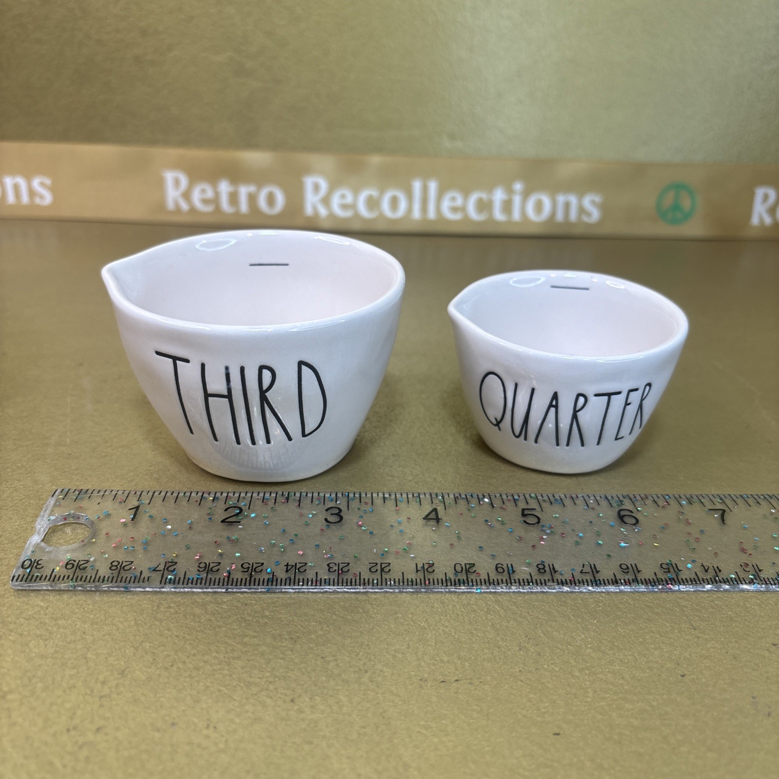 Rae Dunn Measuring Cups Set Artisan Collection Farmhouse White LL 181 Ceramic