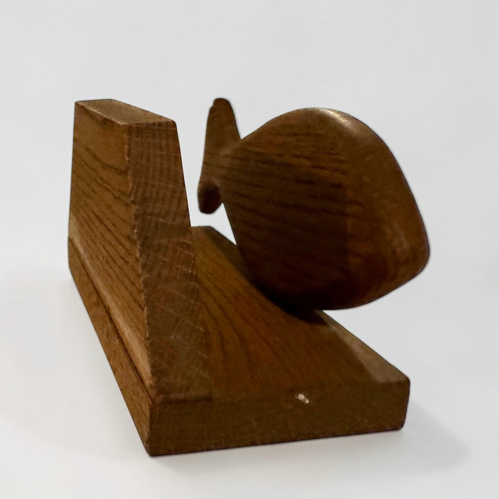 Vintage Solid Oak Wood Fish Napkin Holder Letter Holder Carved Silhouette