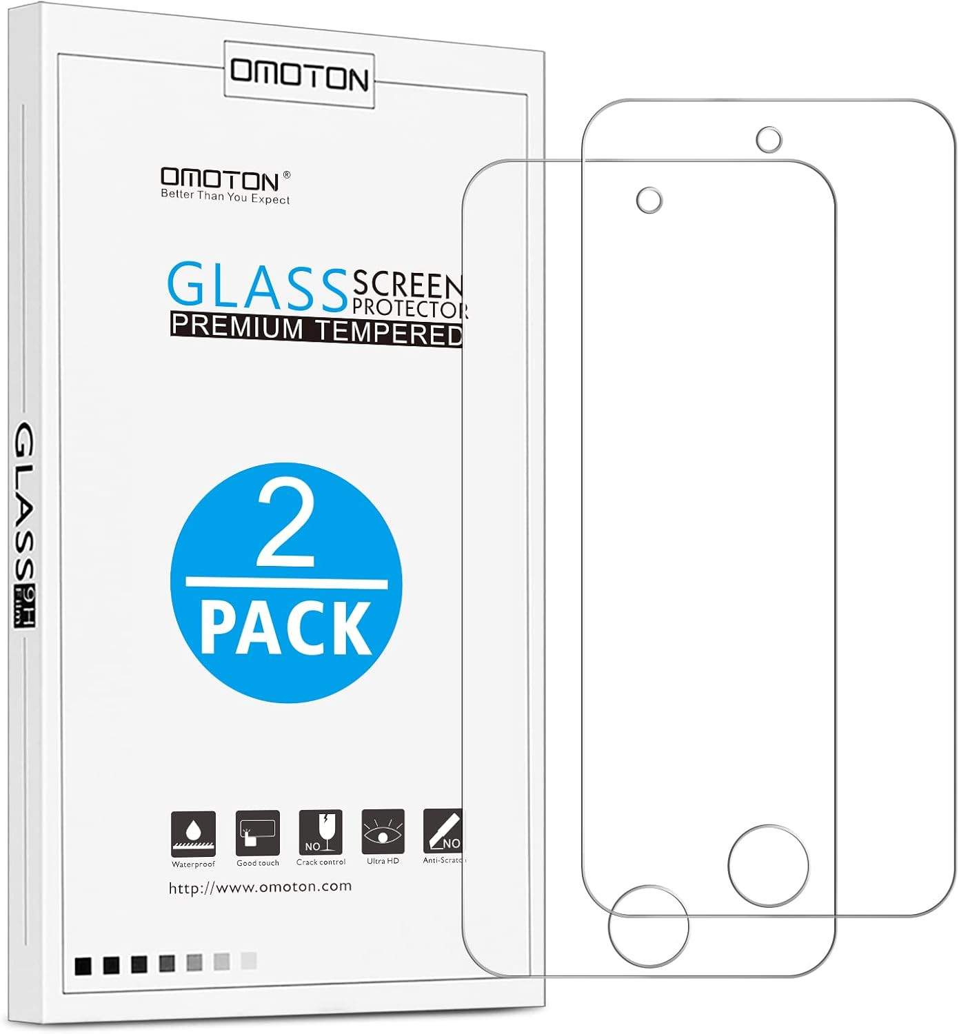 2-Pack Tempered Glass Screen Protector for iPod Touch 5th/6th/7th Gen