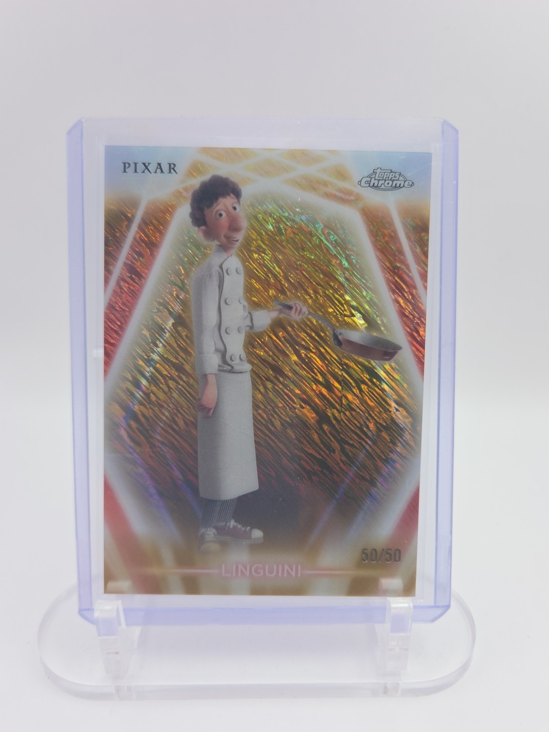 2026 Topps Disney Neon #CNE-72 Linguini Chrome Neon-Etch Gold Shimmer #’d 50/50