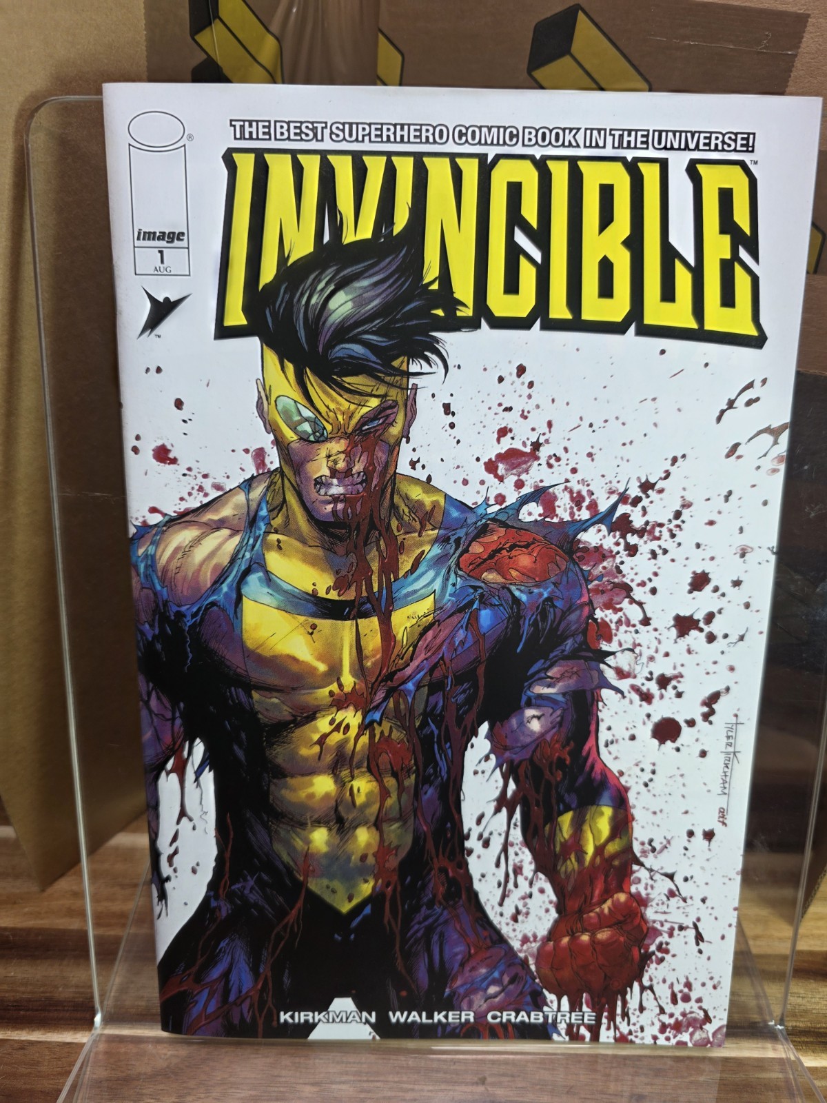 INVINCIBLE #1, Virgin Battle Damaged MARK, Kirkham Whatnot Exclusive SET READ!
