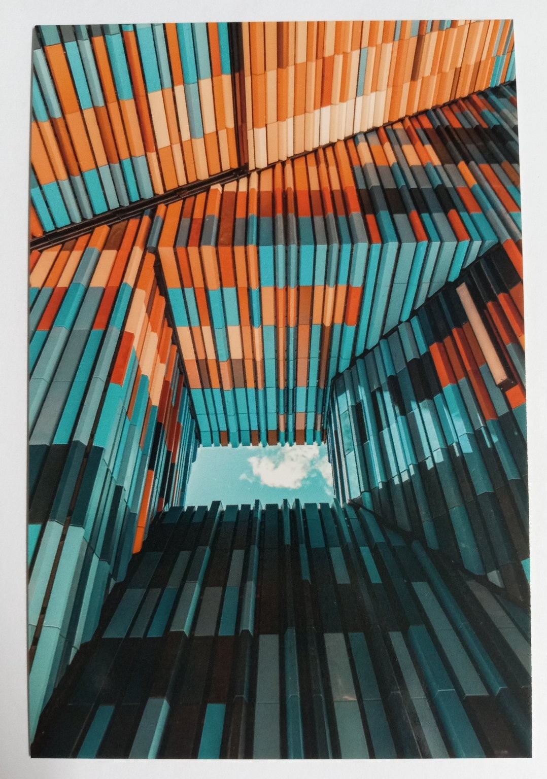 Vibrant Modern Architecture Postcard Abstract Geometric Design Art Cityscape