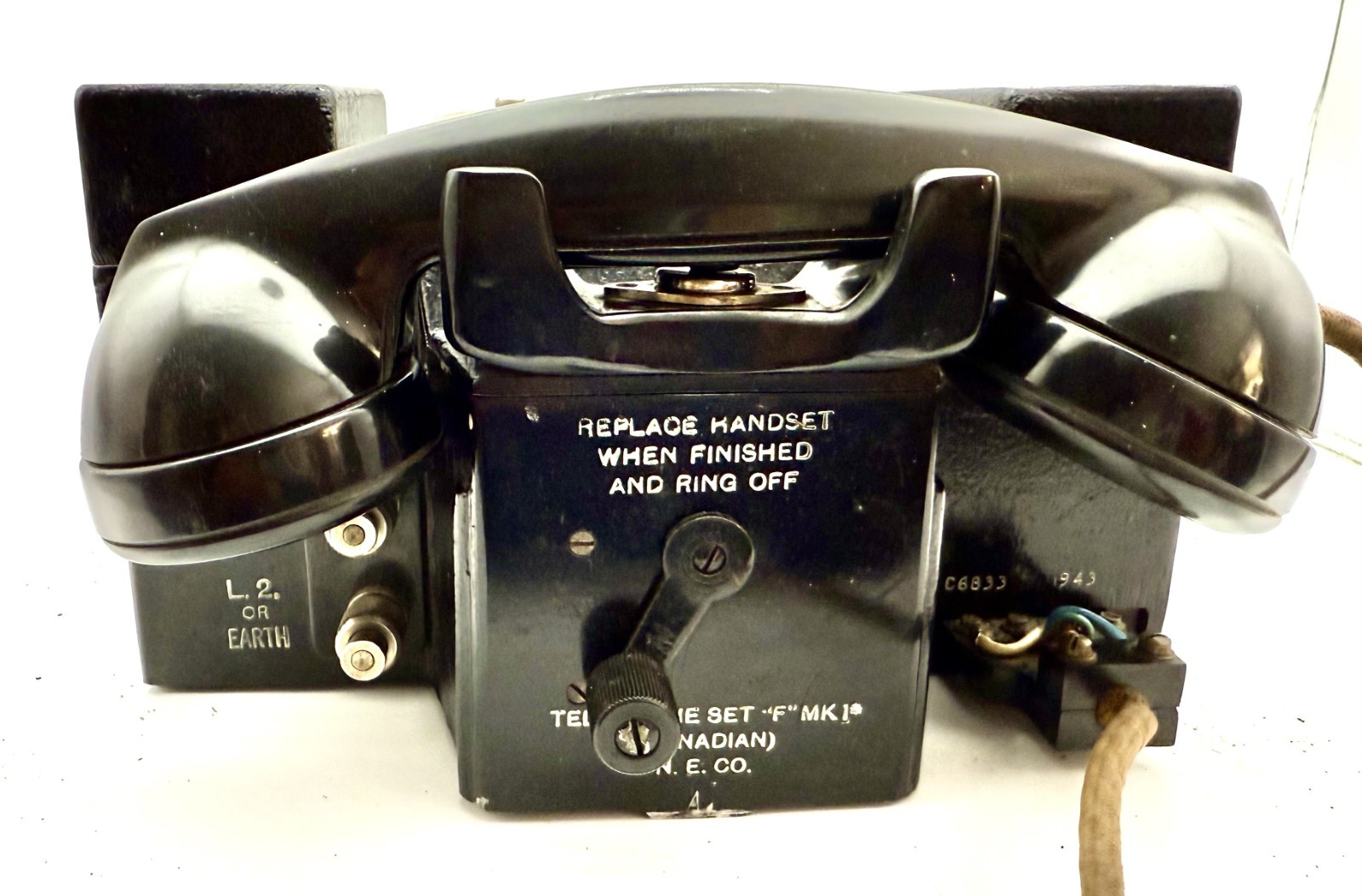 Vintage WW2 Canadian Type F MK1 Military Field Phone Northern Electric 1942