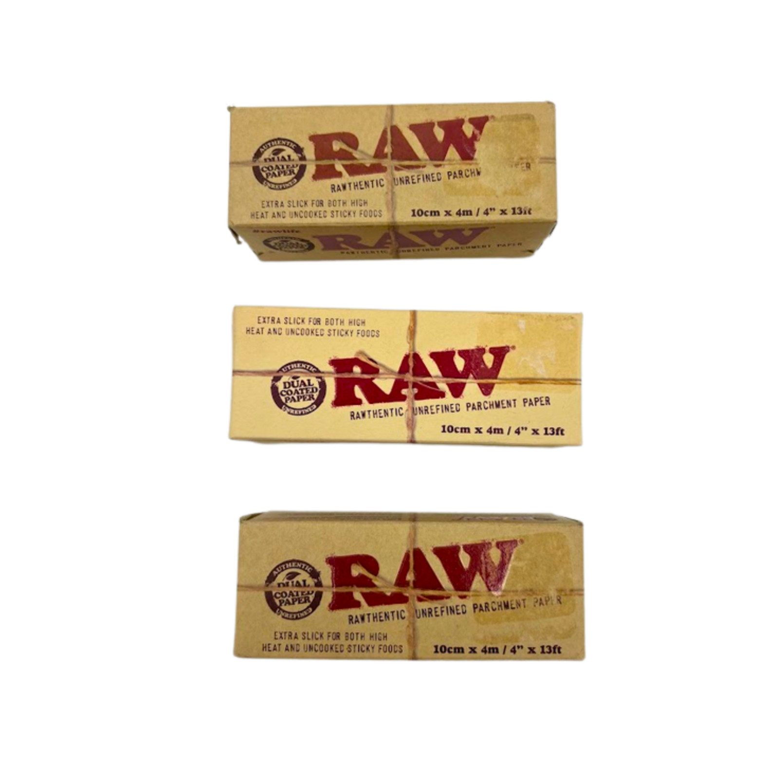 3 PACK of RAW Parchment Paper 4″ x 13″ Non-Stick