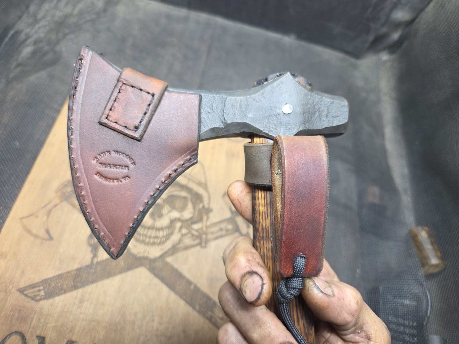 THROWING TOMAHAWK BY MARK MCCOUN 14″ THROWING POLL AXE MADE IN THE USA