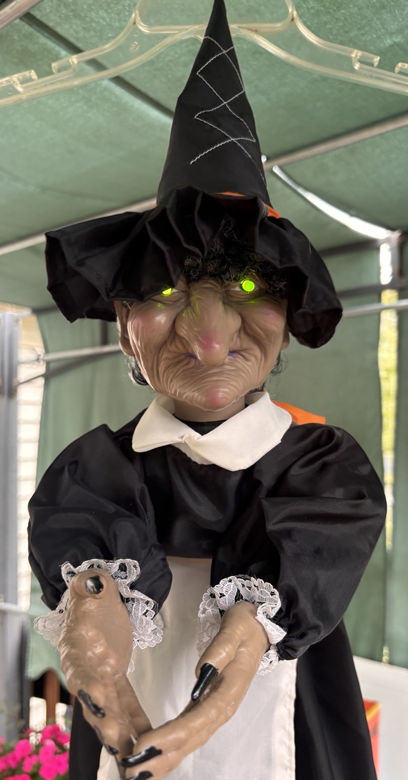 VTG 1991 Gemmy 24″ Hanging Animated Witch Halloween Prop Boxed Works NO BROOM