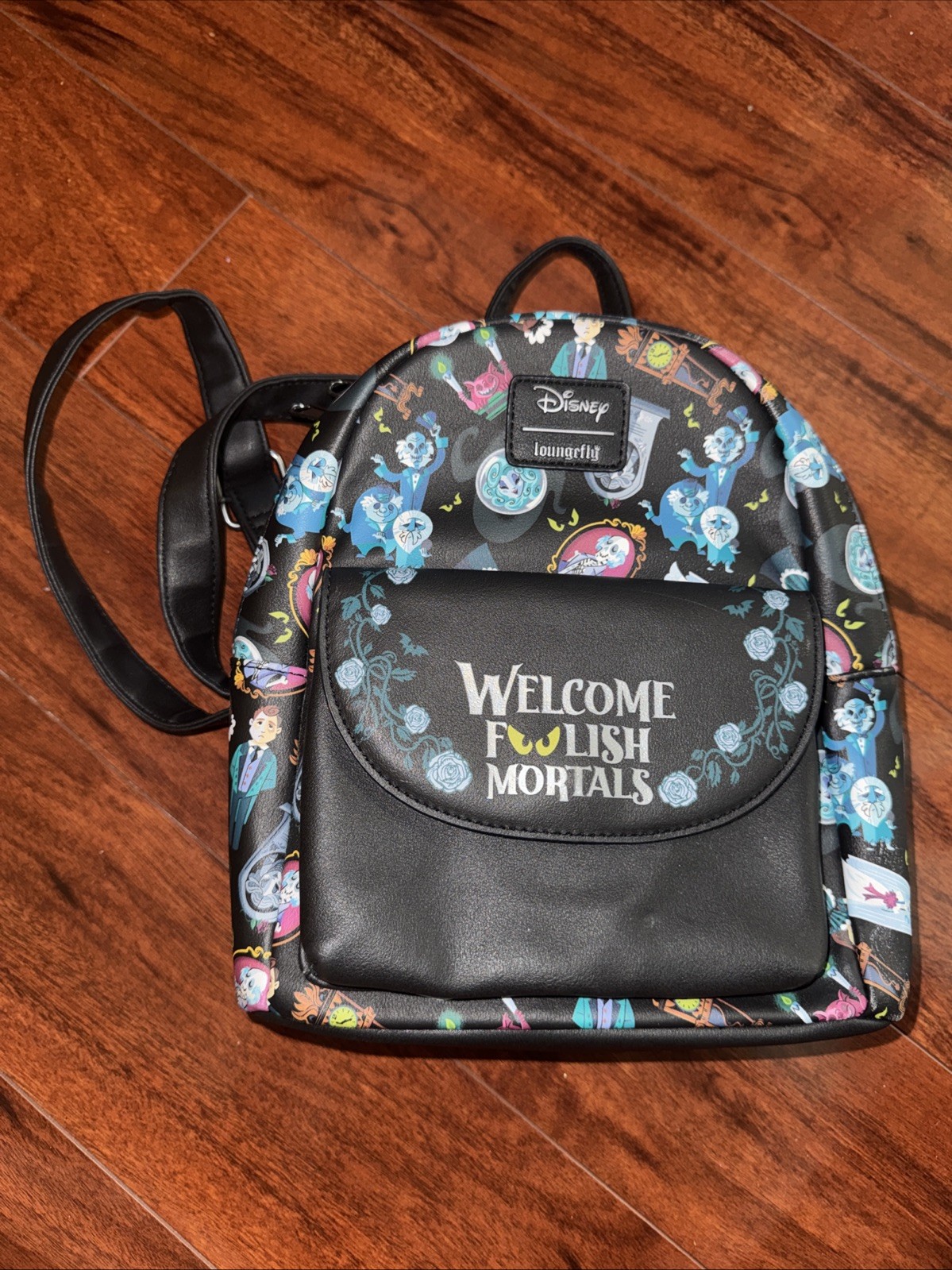 Loungefly Disney Haunted Mansion Welcome Foolish Mortals Mini Backpack Used Good