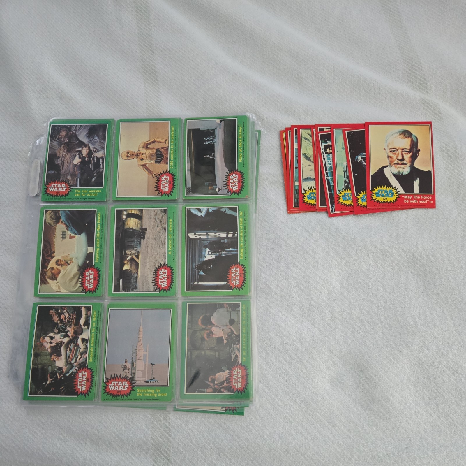 1977 Star Wars A NEW HOPE Trading Card LOT X 64 Green Series KEY CARDS w/ C-3PO