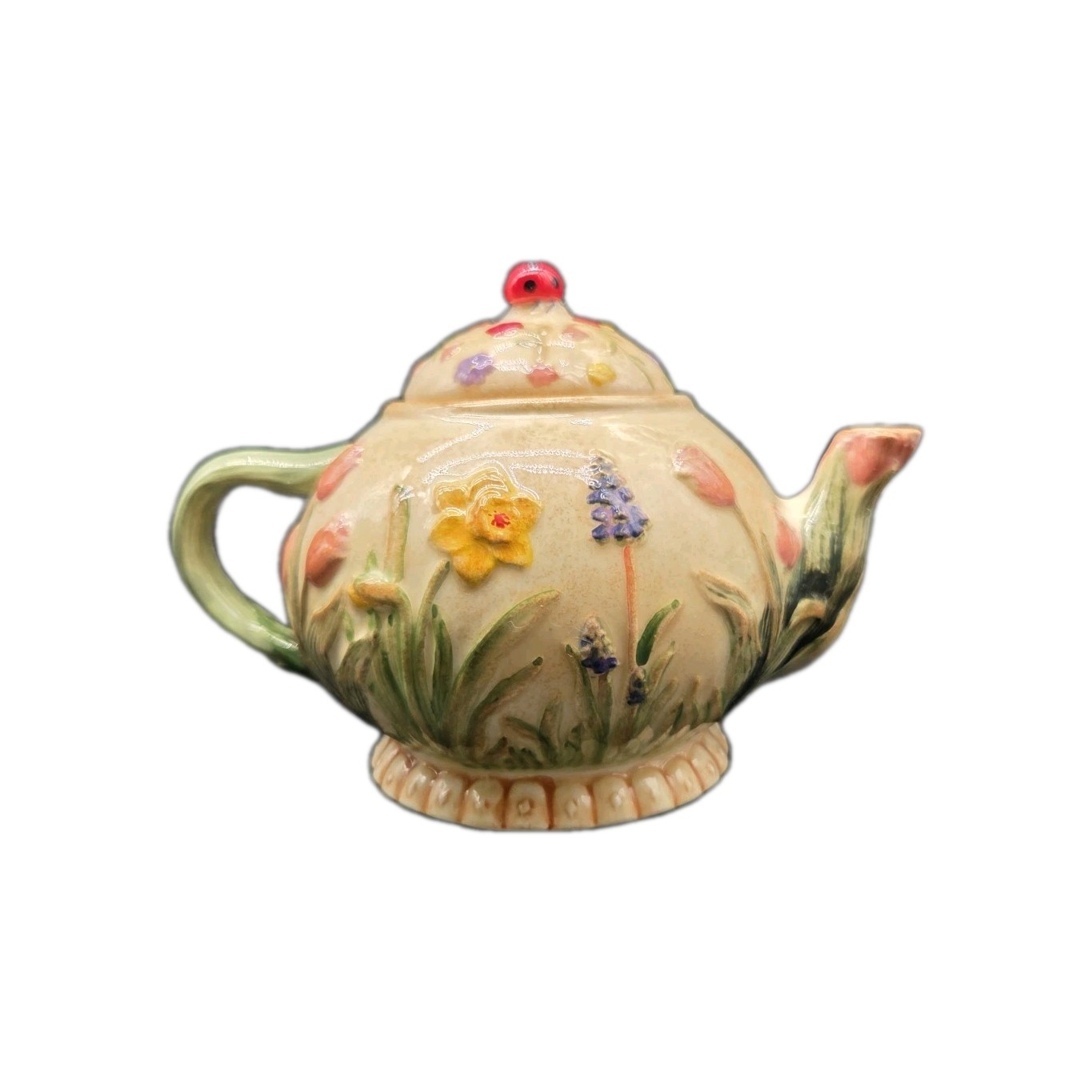 Teapot MWW Market Spring Flowers & Ladybug Ceramic
