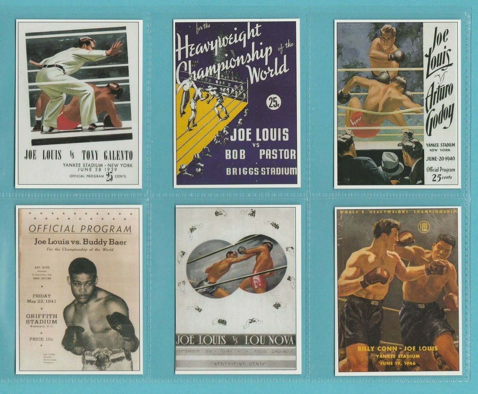 BOXING – SPORTING PROFILES – SET OF L 25 JOE LOUIS CARDS – 2000