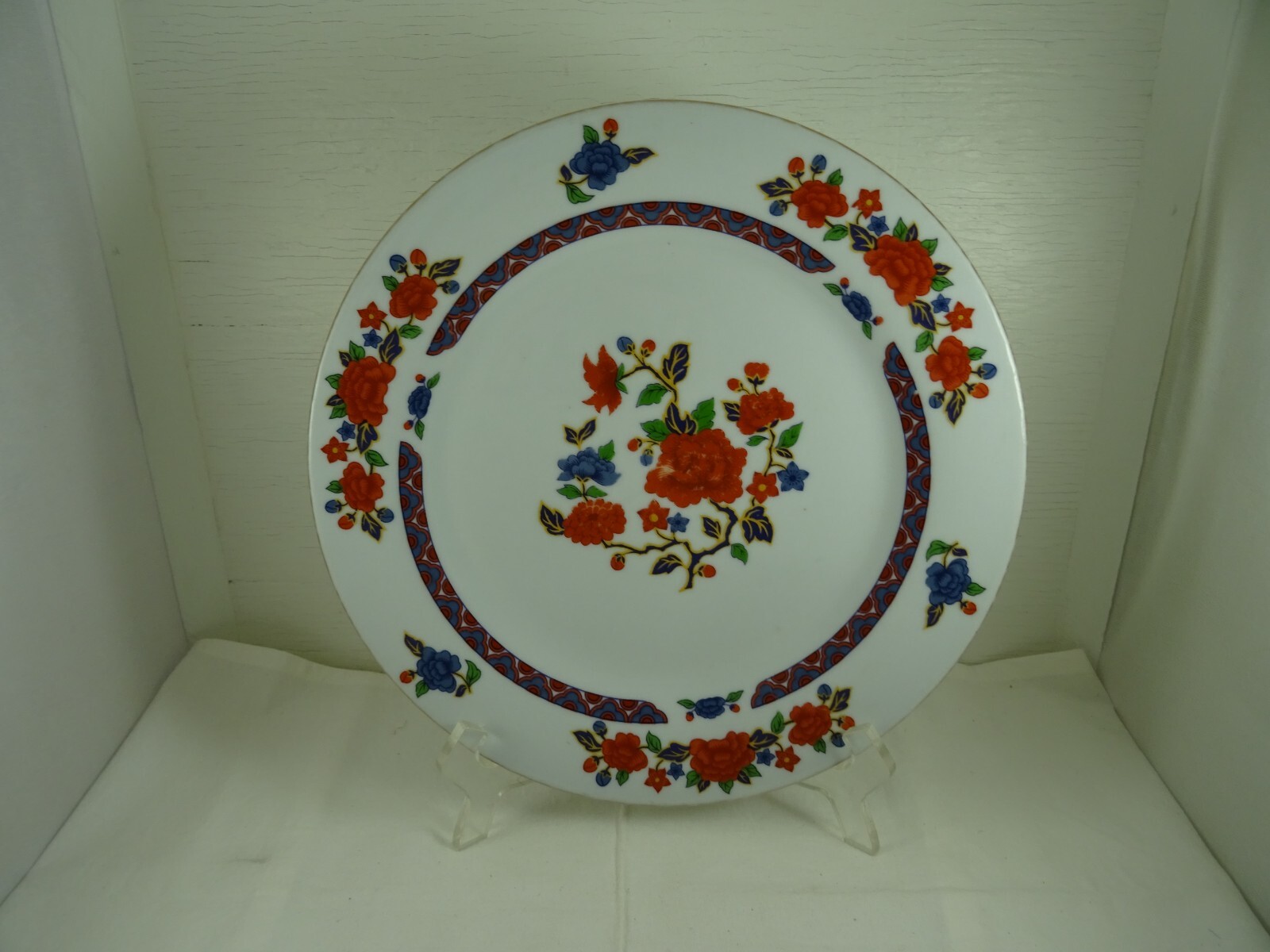 Crown Ming Old Imari Floral Dinner Plate 10 1/2″ Fine China Jian Shiang