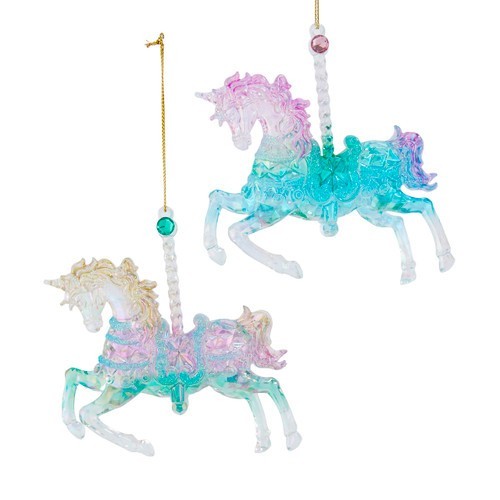 KURT ADLER-CAROUSEL OMBRE HORSE ORNAMENT -PINK-AS SHOWN- NEW-2026