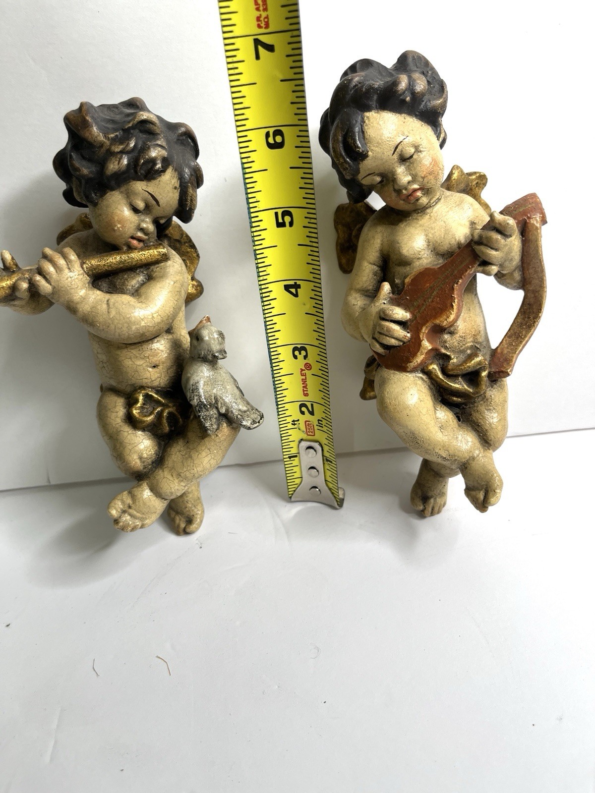 Pair Of Mid 20th Century Italian Putti Baroque-Style Cherubs Hand-Crafted Small