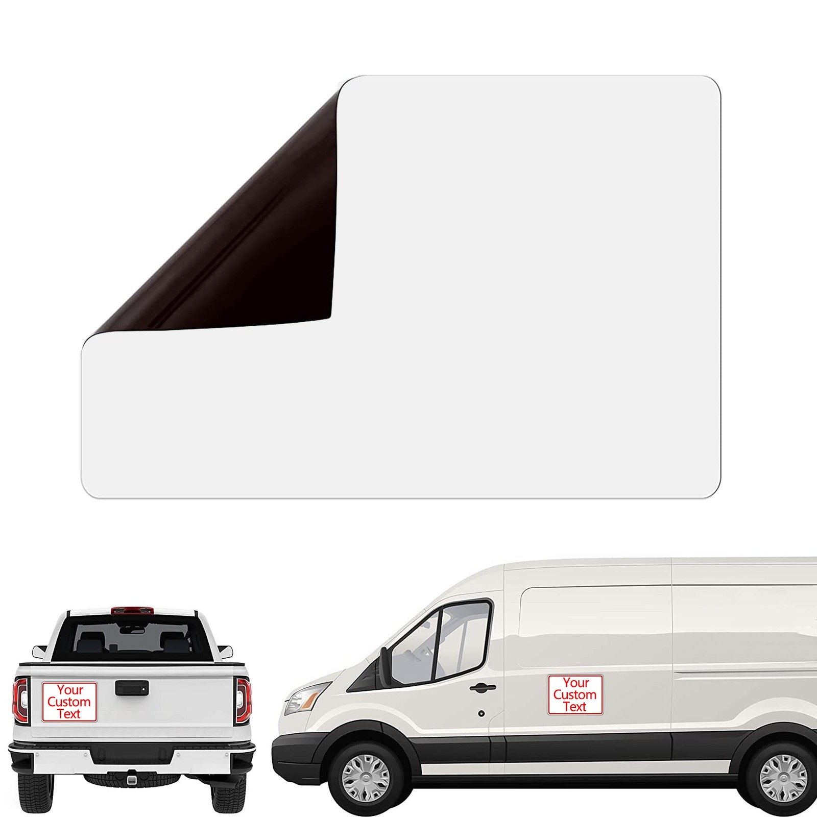 Car Magnetic Sheet, Large Blank White Magnet Sign Roll for Vehicle Doors, 11.5 x