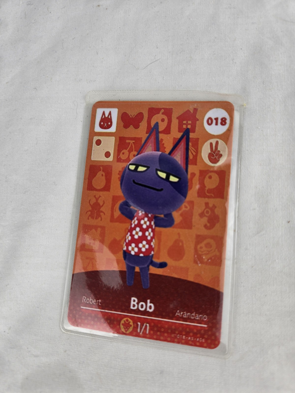 Nintendo Animal Crossing amiibo Card – #018 Bob Lazy Cat (series 1)