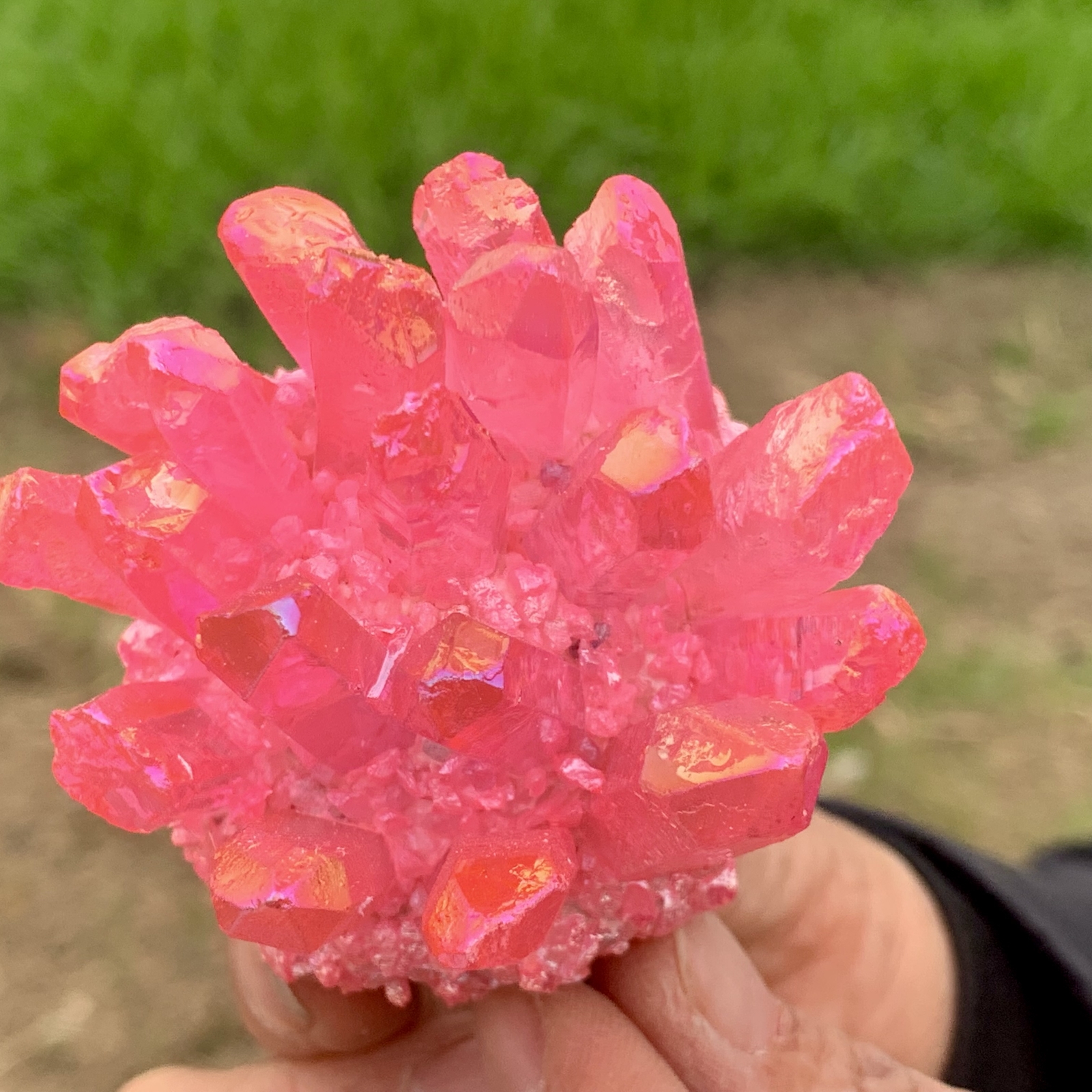150G New Find Pink Phantom Quartz Crystal Cluster MineralSpecimenHealing