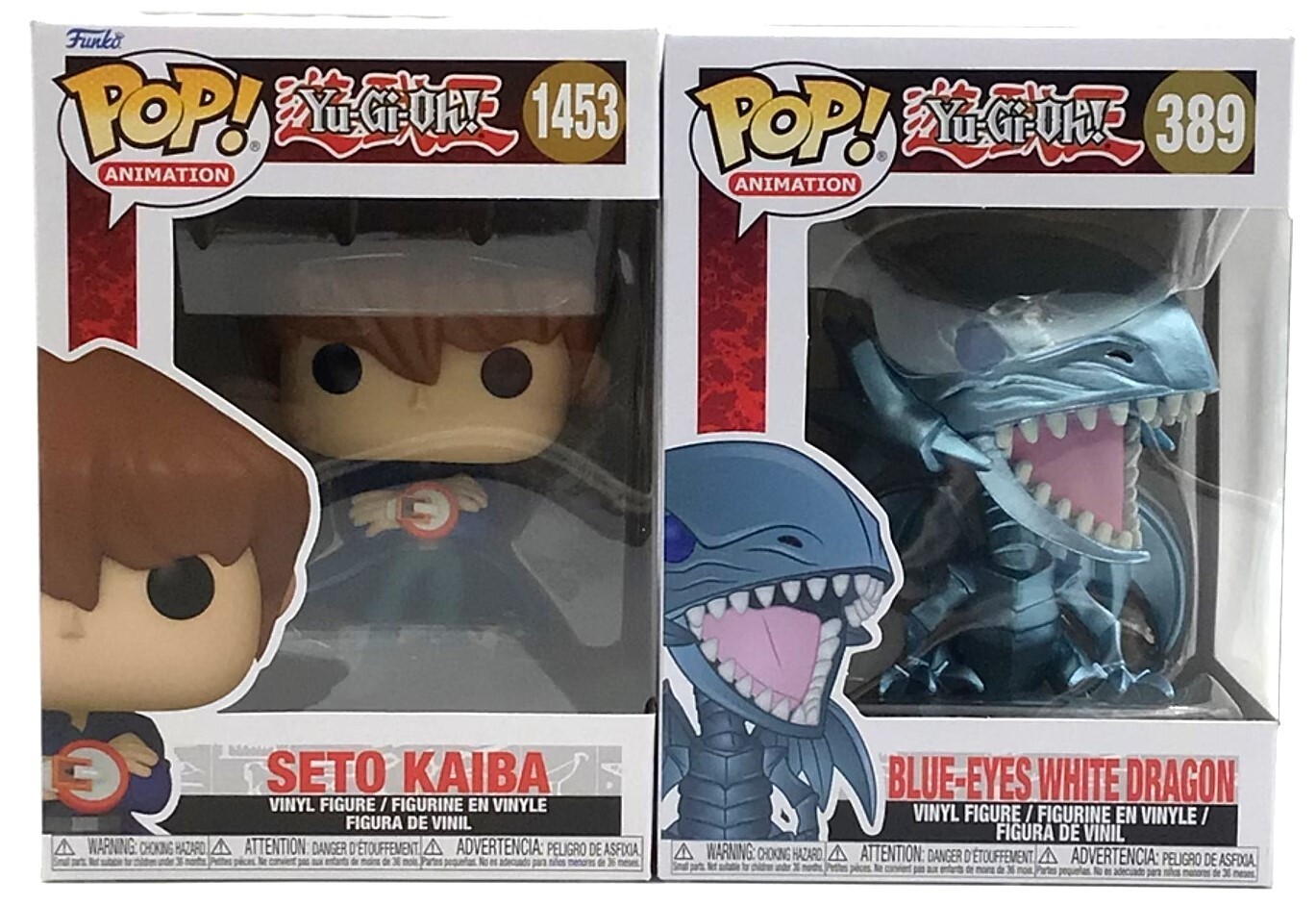 Funko Pop! Yu-Gi-Oh! Seto Kaiba #1453 & Blue-Eyes White Dragon #389 Set of 2