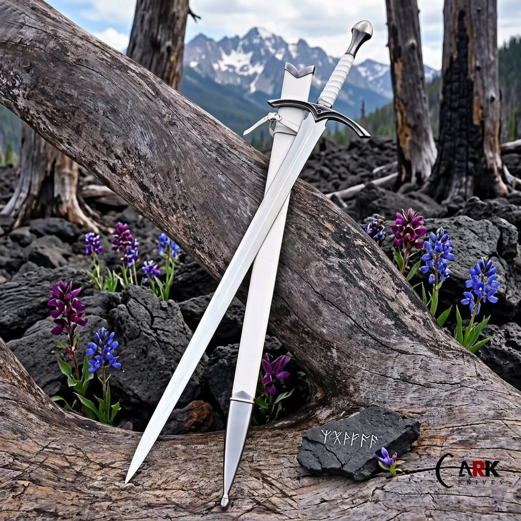 Viking Medieval Long Sword with Scabbard Stainless Steel Fantasy antique swords