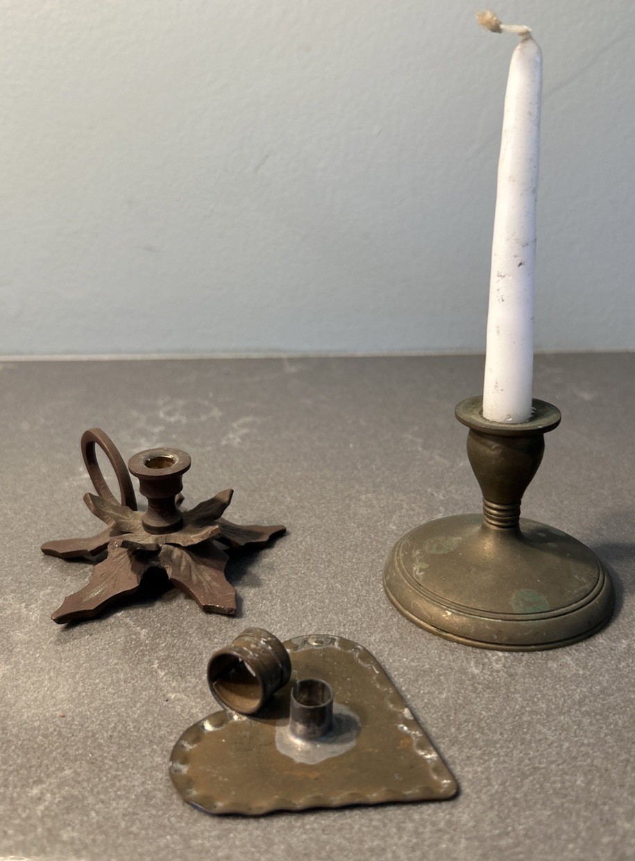 Vintage Brass & Metal Mini Candle Holders Lot of 3 Assorted Styles