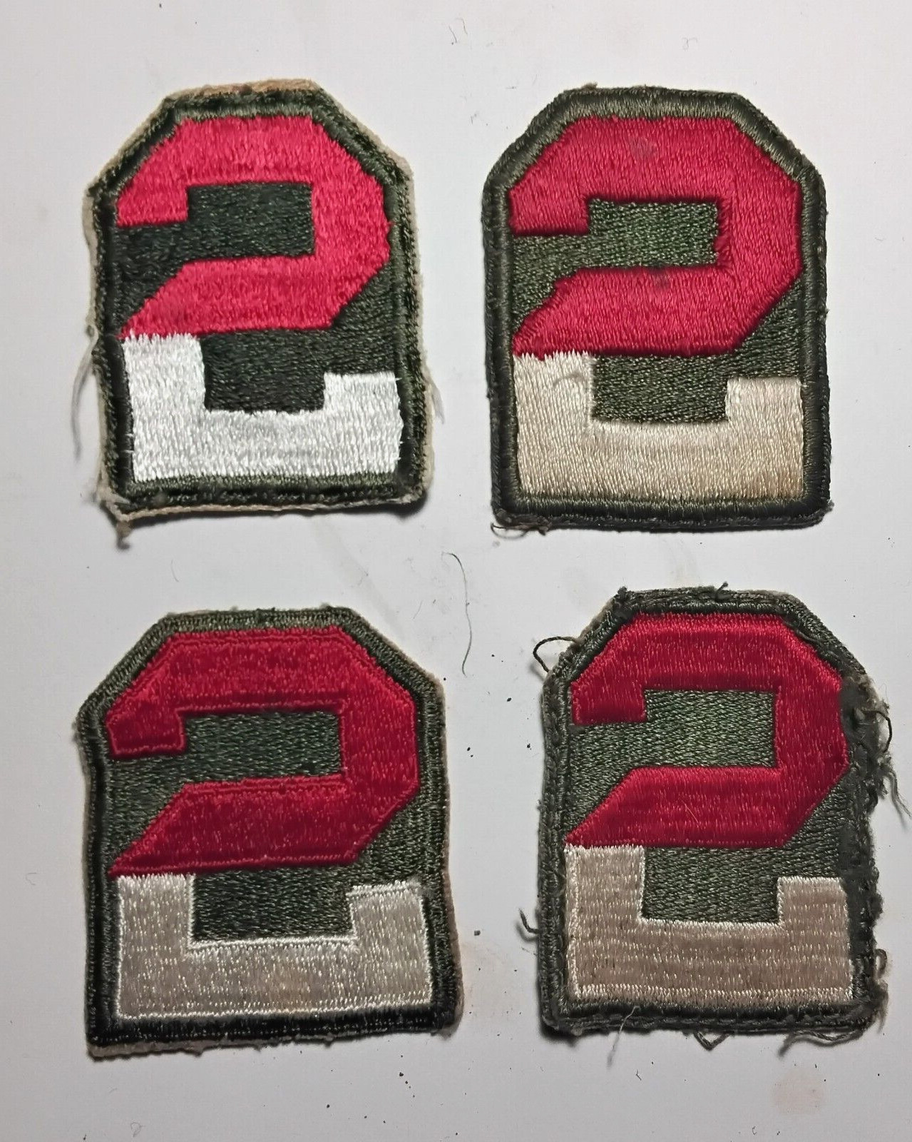 4 WWII Second Army patches, originals, $12.00 + $4.00 shipping