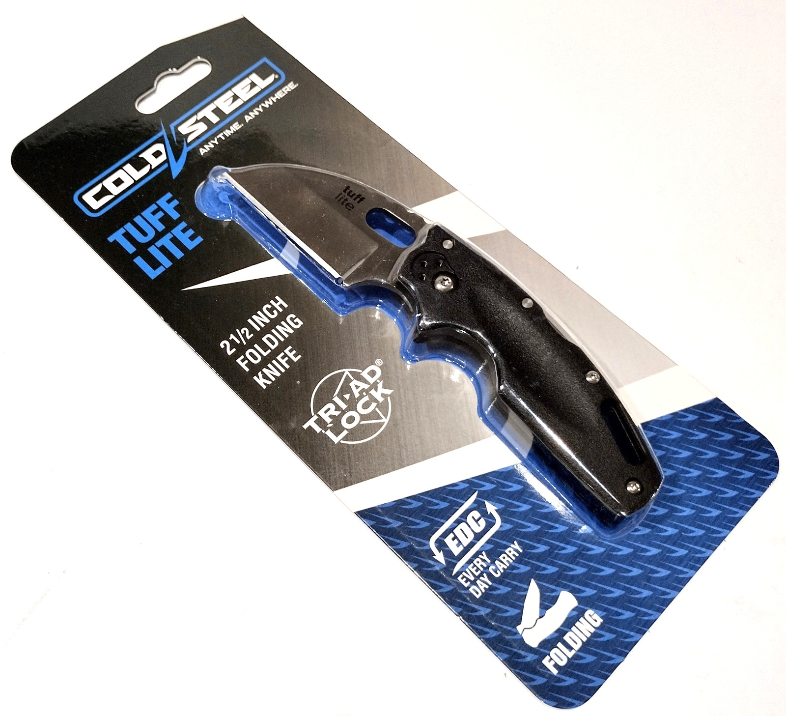 COLD STEEL Tuff Lite Tri-Ad Lock Black Tactical EDC Folding Pocket Knife CS20LTZ