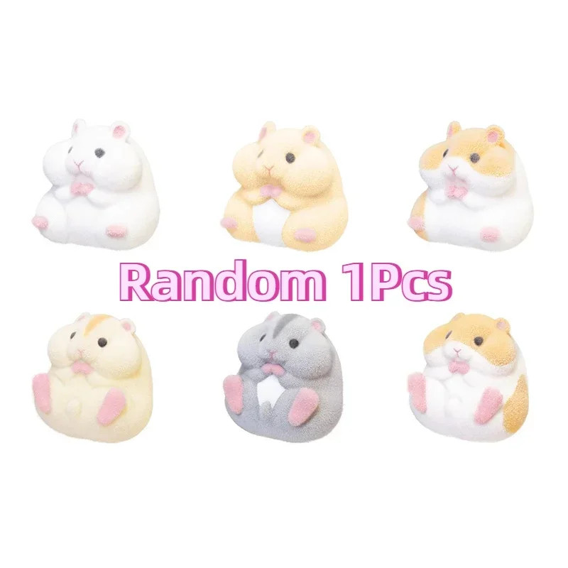 Japan YELL Gashapon Toys Cute Fatty Milky Soft Hamster Flocking Plush Dolls Sque