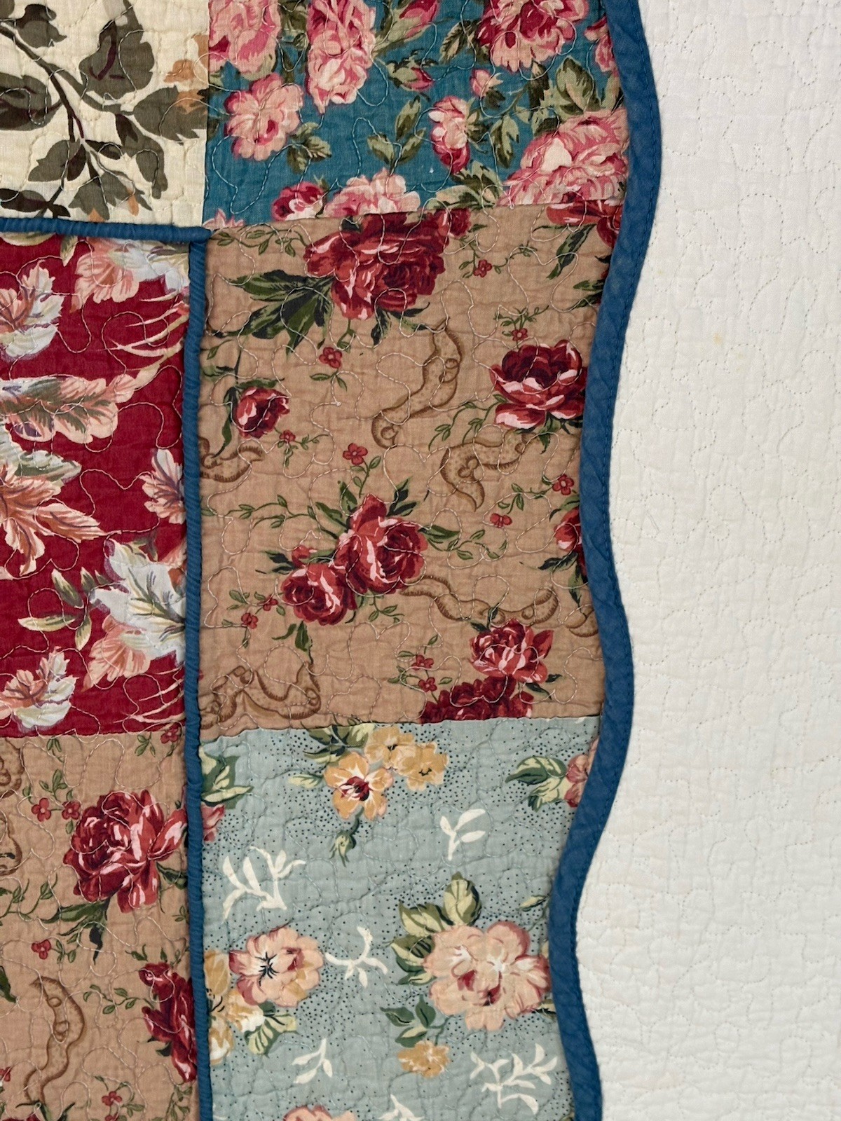 OMG Patchwork Farmhouse Shabby Chic Quilt Coverlet 84×84”~ CLEAN & PERFECT!