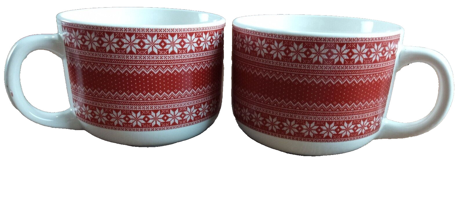 Modern Gourmet Foods Stoneware 24oz Snowflake Mug Set Of 2