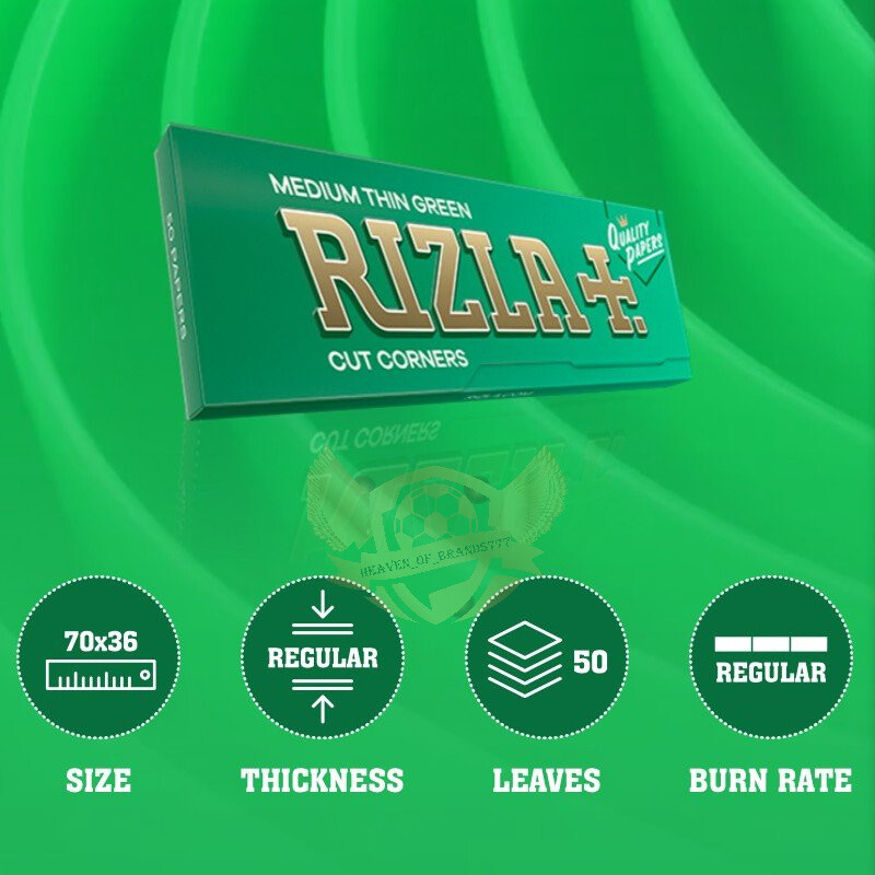 Rizla GREEN Regular Size Cigarette Rolling Papers 100 x Booklets (Full Box)