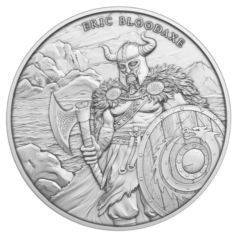 Troy oz Eric Bloodaxe Design .999 Fine Silver Round