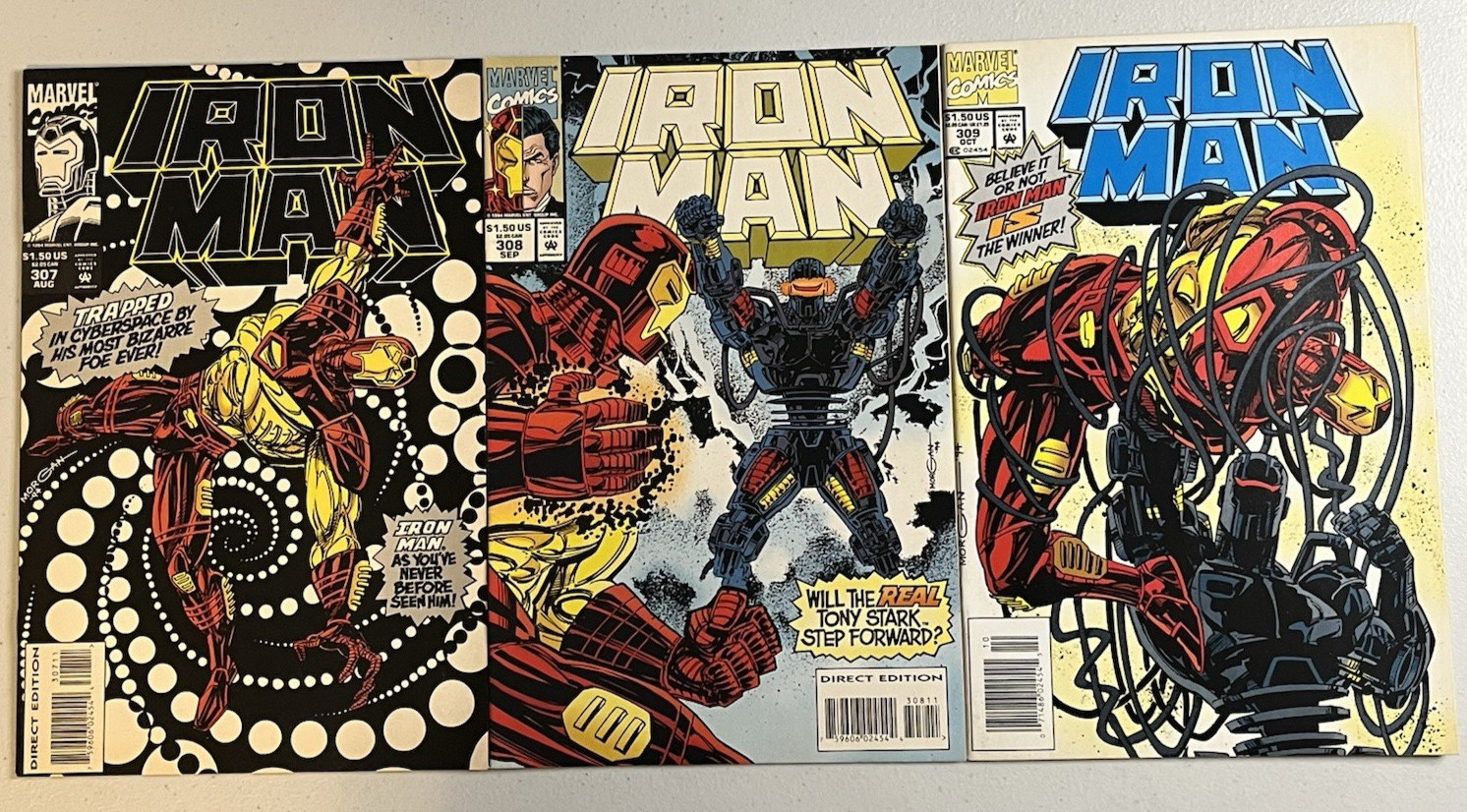 Iron Man #307 308 309 (NM SET) 1st app VOR/TEX 3-Part Complete Story 1994 Marvel