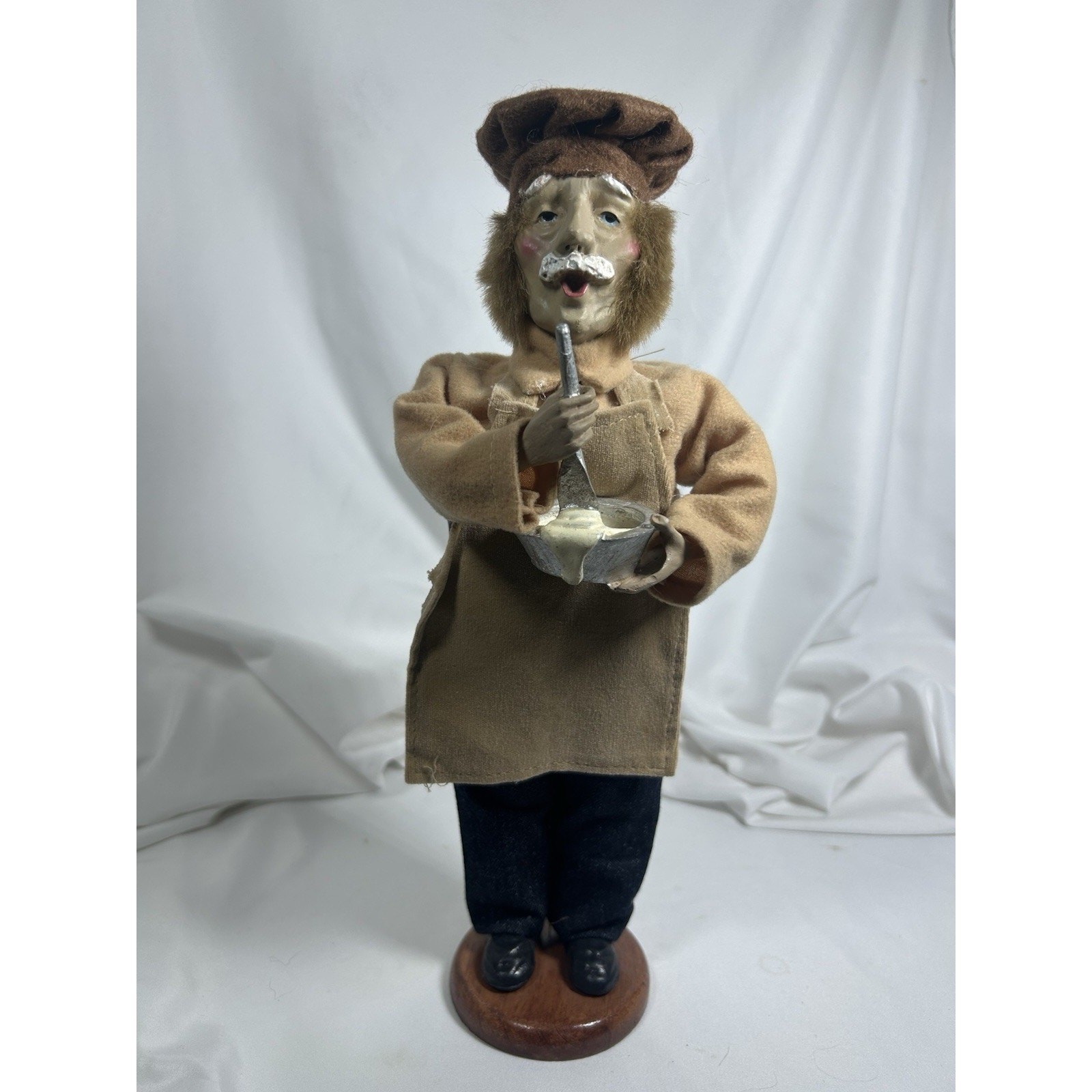 Vintage Chef Baker Caroler Christmas Doll Figurine 12.5in