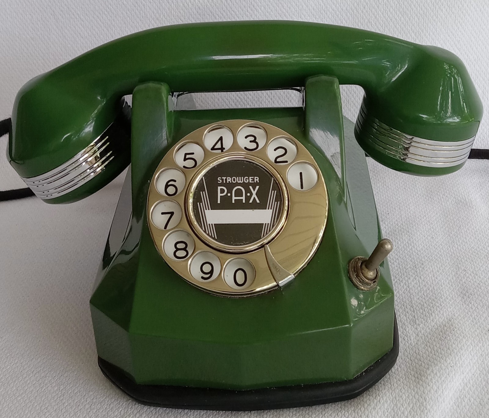Automatic Electric Monophone AE40Jade green telephone Vintage Art Deco Chrome