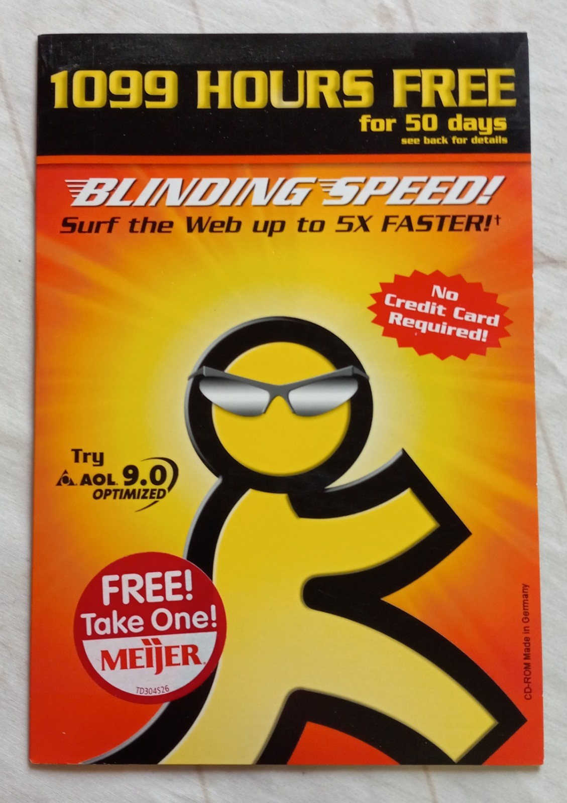 AOL disc, internet access, setup disk, 9.0 optimized. RARE, Silver Shades.
