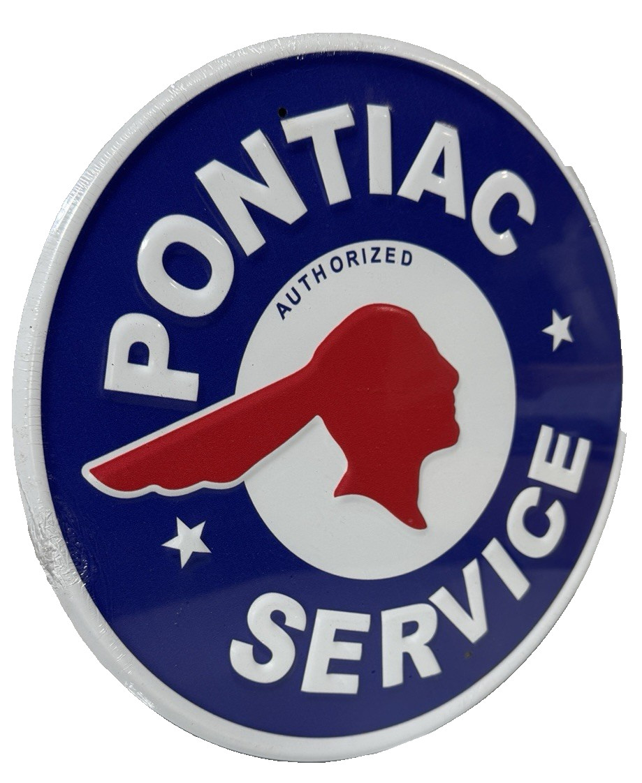 Pontiac Service FULLY EMBOSSED Sign wall decor 11.75 ” inch Made in USA