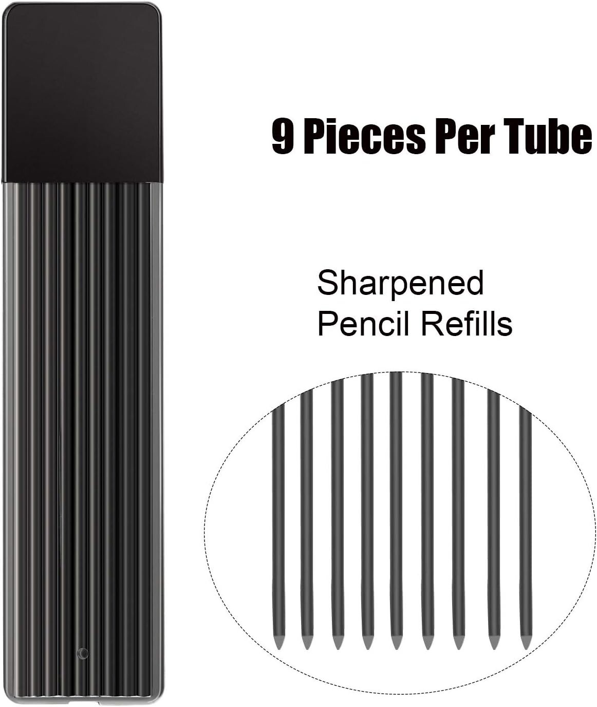 Versatile 2.0mm Mechanical Pencil Set – 9 Pencils & 54 Black, 72 Colored Refills