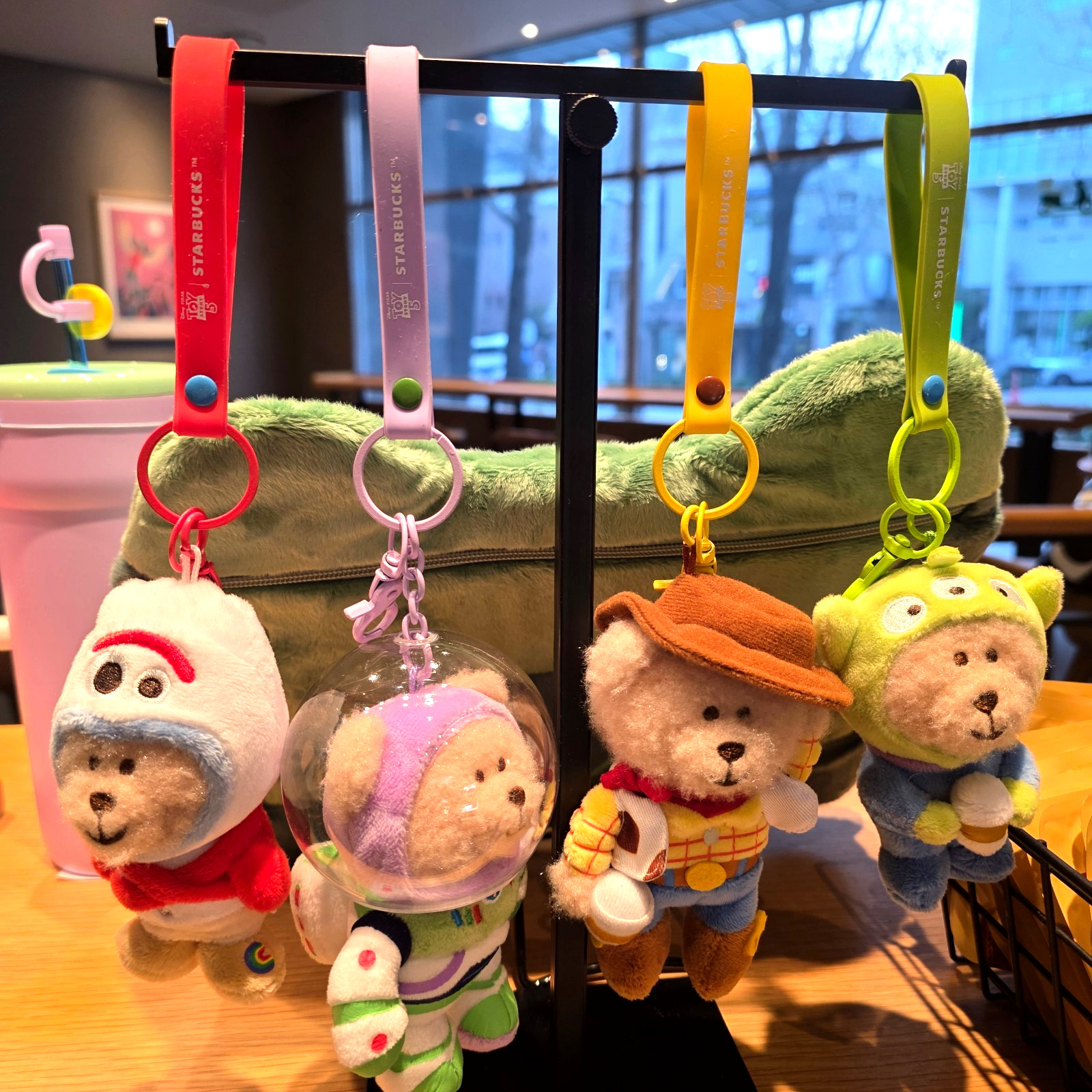 Starbucks Korea x Toy Story Keychain Woody Buzz Forky Alien