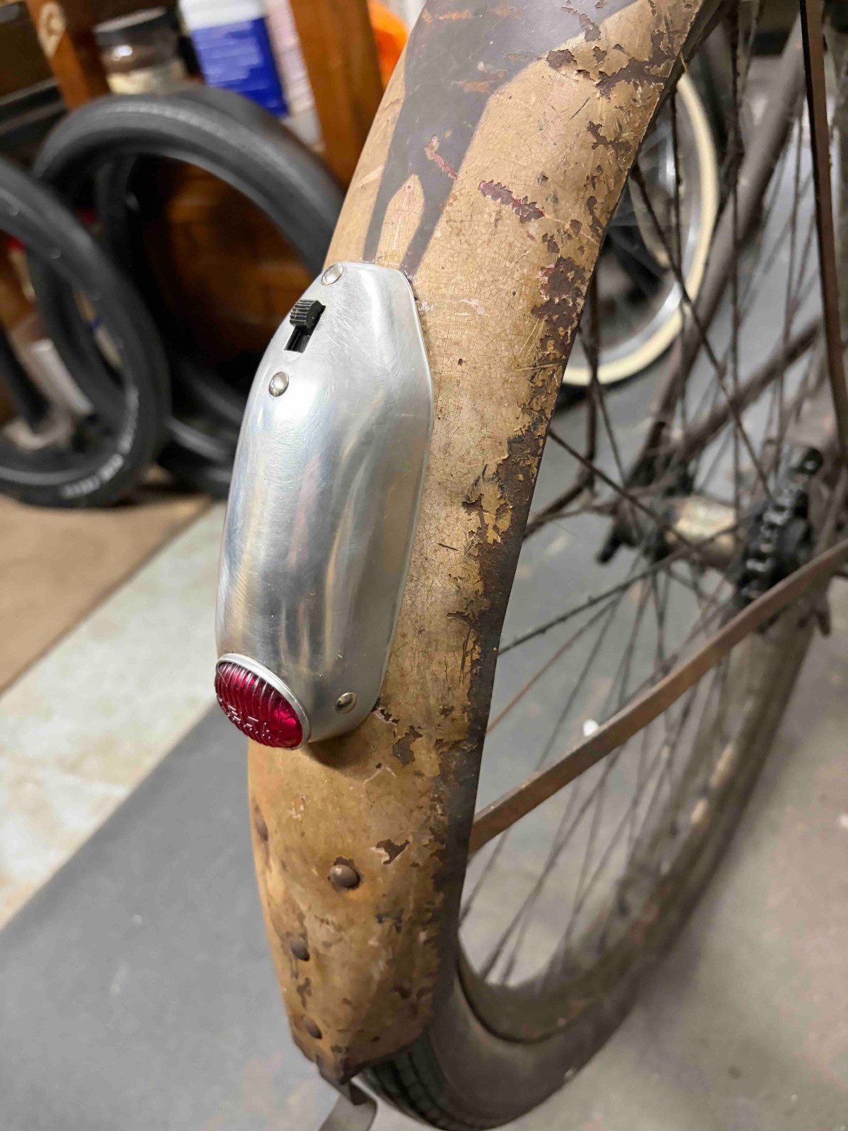 Delta Mouse Aluminum Prewar Bicycle Rear Fender Light Colson Rollfast Shelby &