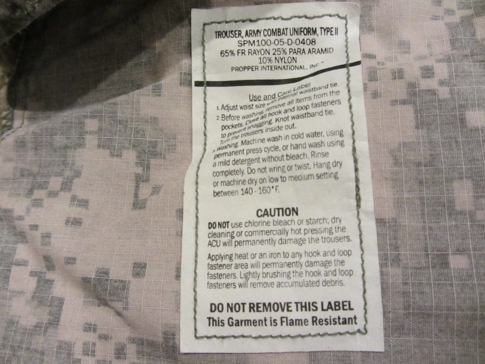 US Army Combat Uniform Trousers ACU UCP Digital Camo Pants Large Long