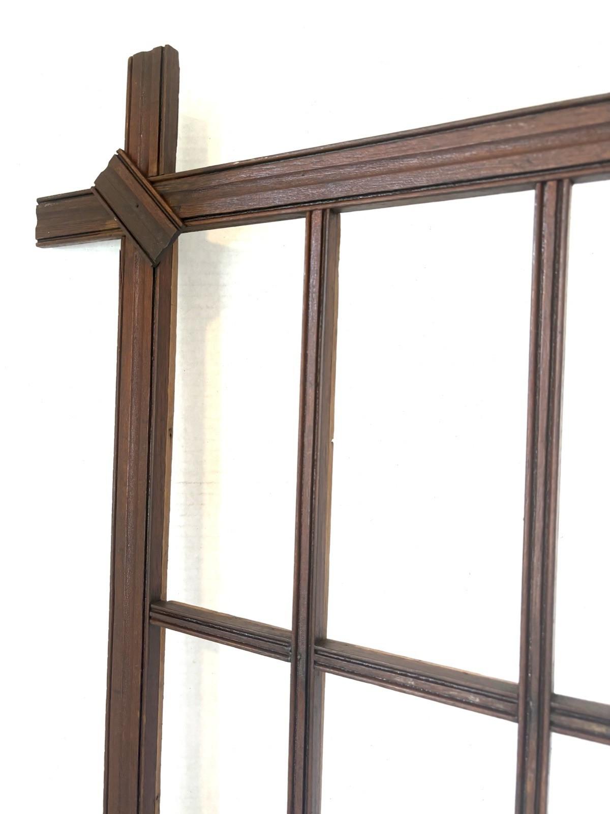 Tramp Art Frame 27 x 21.5 inches overall with six 4 x 9 inch openings