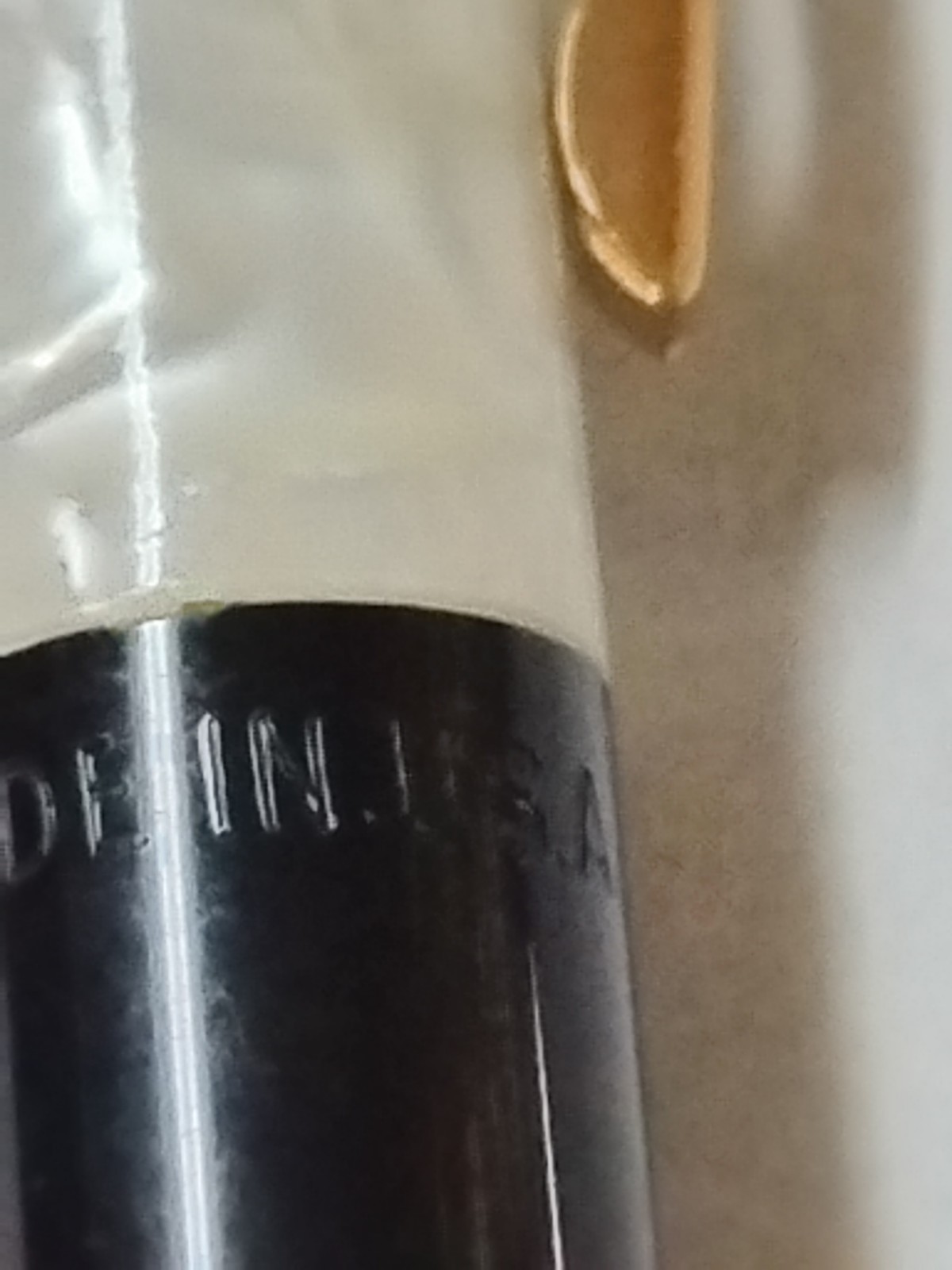 VTG Sheaffer West Point Mechanical Pencil Black White Iridescent Gold Trim #Q1