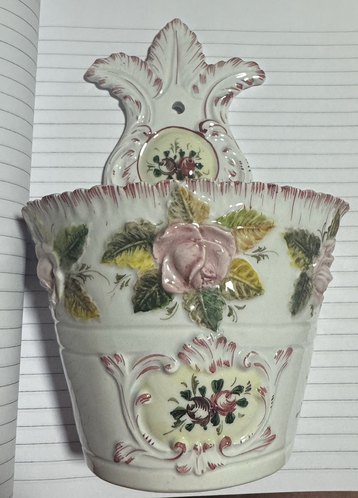 Italian porcelain Wall Lavabo 5”-8” Signed Italy