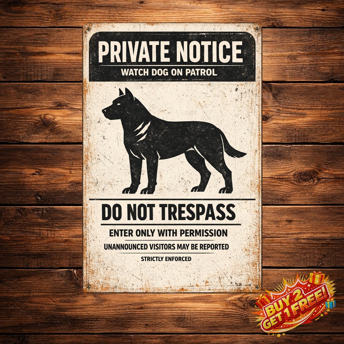 Home Yard Protected Warning Metal Tin Sign 8×12 Outdoor Wall Art Plaque