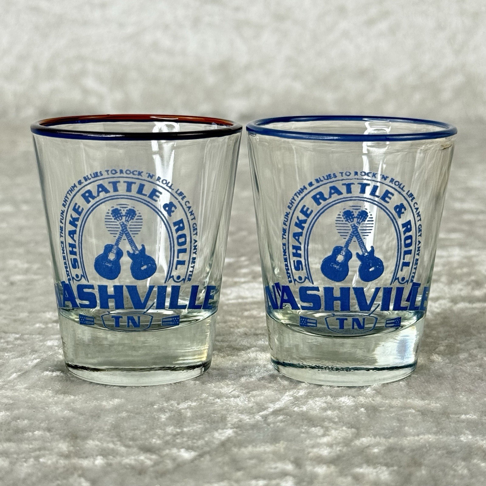 Set of 2 Nashville TN Shake, Rattle & Roll Shots Glasses – 1.5 fl oz