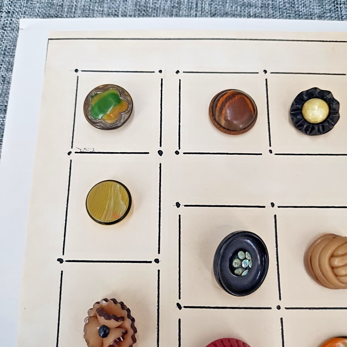 Lot of 29 Assorted Buttons Unique Shapes Plastic Celluloid Cork Metal Flower
