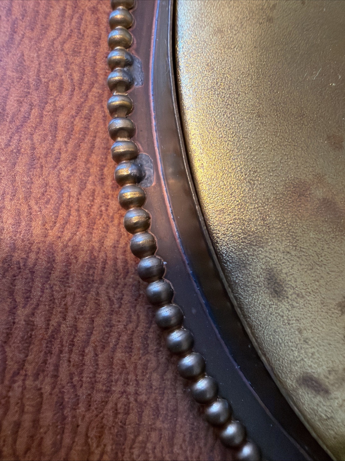 Antique Oval Bronze Photo Frame With Convex Bubble Glass 4” By 5” Free Standing