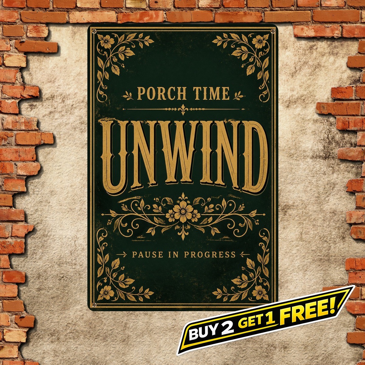 Porch Therapy Metal Sign Rustic Home Session In Progress Art